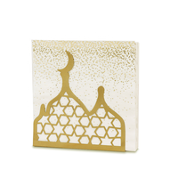 Porte-serviettes en métal doré, motif mosquée islamique et lune, décoration de table pour le dîner, Ramadan, Eid, décoration de la maison, classique