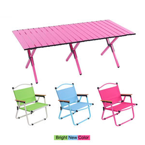 Chaise pliante de camping en métal coloré pour l'extérieur, rose, bleue, verte, chaise Kermit, ensembles table et chaises de pique-nique - Product Image 1
