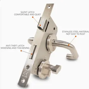 172 CE Backset 65mm Euro Profile Mortise Lock Pestillo Ss304 Mortise Lock