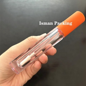 ISMAN Tubo de Brillo <span class=keywords><strong>Labial</strong></span> Redondo Mate Naranja de Alta Gama de 6 ml, Envase de Brillo <span class=keywords><strong>Labial</strong></span> de Pared Gruesa con Acabado Cristalino, Botella con Tacto de Goma y Logotipo Personalizado - Product Image 6