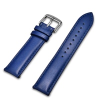 BESSERON BD005 Bracelets de montre en cuir italien véritable 20mm/22mm, boucle à ardillon, élastiques, noir, bleu, gris, marron
