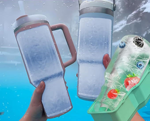 Bac à glaçons en silicone sans BPA, flexible et anti-déversement, idéal pour les boissons fraîches et le café glacé toute la journée - Vert - Product Image 4