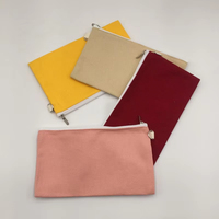 Grosir kanvas kartu kredit kecil dompet uang tipis ritsleting warna murni wanita dompet panjang koin saku tempat kartu uang