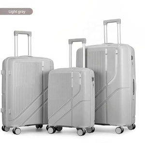 Stylish Multi-Color Three-Piece PP Material <strong>Suitcase</strong> <strong>Light</strong> <strong>Weight</strong> Simple Style-20/24/28 Size for Traveling and Campus Use - Product Image 6