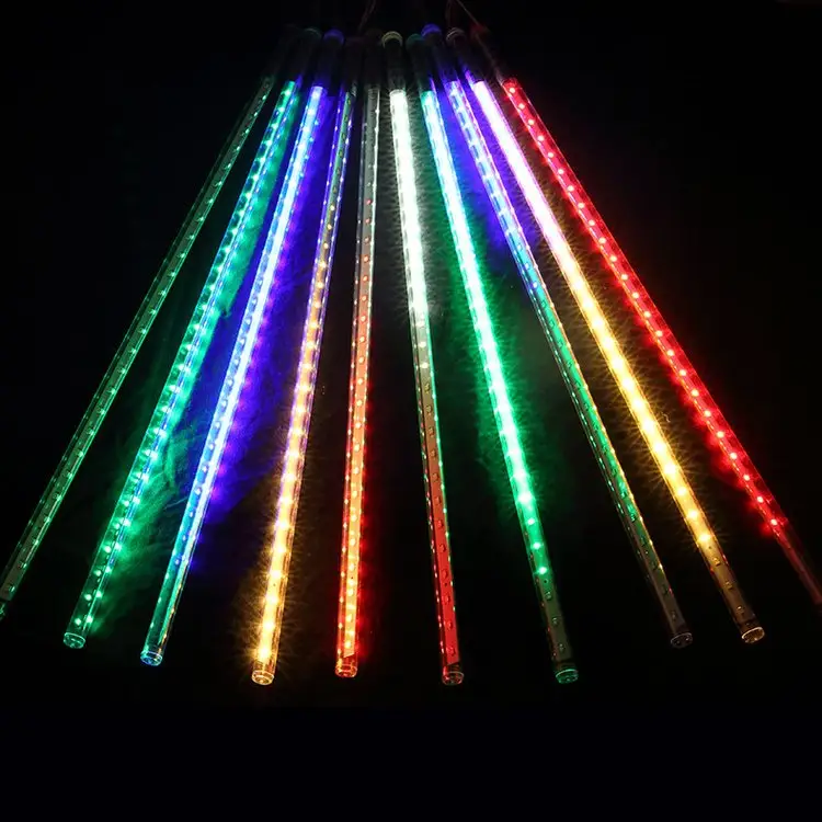 Tira de luces Led para lluvia en cascada, 30cm, 60cm, 80cm, 100cm, 8 tubos, luz de ducha de meteorito para Navidad, para fiesta de boda, compra M