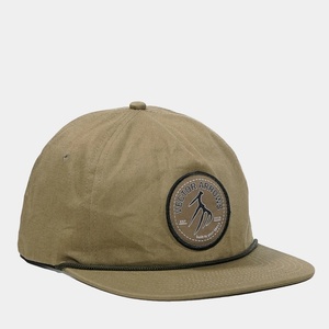 Casquette Snapback à 5 panneaux non structurée en coton tissé avec logo personnalisé OEM, visière plate avec cordon - Product Image 5