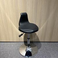Tabouret de travail esthétique en cuir PU avec support lombaire, chaise noire pour hôtel, salle de réunion, bar, salon, boutique de tatouage, salon de coiffure