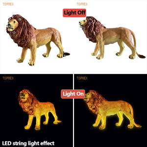 TOPREX DECOR gran oferta resina simulación <span class=keywords><strong>León</strong></span> LED escultura iluminada CE ROHS para parque al aire libre paisaje decorativo jardín estatua - Product Image 4