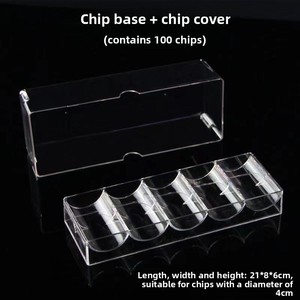 <b>Chip</b> Rack <b>Chip</b> Storage Box Texas <b>Poker</b> <b>Chip</b> Case Mahjong Transparent Hard 40mm Crystal Acrylic 100 <b>Chips</b> - Product Image 4