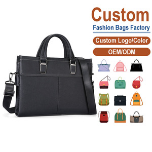 Men's Large Capacity Genuine Leather Briefcase Top Layer Cowhide Business <b>Laptop</b> <b>Bag</b> with Shoulder Strap Professional Office - Product Image 1