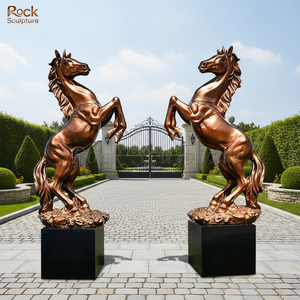 Maßgefertigte Große Bronze Springpferd-Statue Moderne Außengarten-Dekoration Metall-Kunstwerk Tier-Pferdeskulptur - Product Image 3