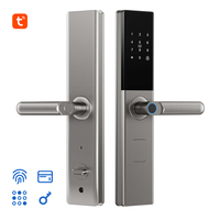 Serrures de porte intelligentes Tuya TTLOCK App WiFi BLE Empreinte digitale Bouton de porte Clé Carte Accès Alliage d'aluminium Haute Sécurité Portes en bois Cloud