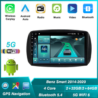 Reproductor de Video para Auto con Pantalla Android, 5G, WIFI, Car-play, Bluetooth 5.4 para Mercedes Benz Smart 453 Fortwo 2014-2020, Navegación GPS