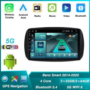 מערכת מולטימדיה אנדרואיד 5G WIFI <span class=keywords><strong>Car</strong></span>-play לרכב עם <span class=keywords><strong>Bluetooth</strong></span> 5.4 עבור מרצדס בנץ סמארט 453 פורטו 2014-2020 עם ניווט GPS - Product Image 2
