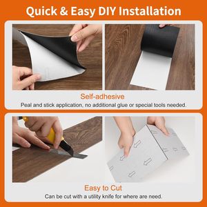 Bóc và dính sàn gạch Vinyl Gỗ ván gỗ cũ bề mặt cứng lõi cứng dễ dàng tự làm sàn tự dính - Product Image 5