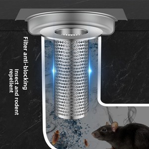 Filtro per <span class=keywords><strong>Scarico</strong></span> a Pavimento in Acciaio Inossidabile per <span class=keywords><strong>Bagno</strong></span>, Cattura Capelli e Rifiuti per Fognature, Coperchio Anti-intasamento per Lavello Cucina, Prodotto in Cina, Garanzia 1 Anno - Product Image 3