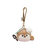 Peluche pendentif mignonne en forme de petit loutre de mer chef, porte-clés en tissu polyester Zhuoyou SA-212 16cm 0.13kg