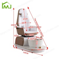 Fauteuil de manucure moderne électrique inclinable et rotatif pour manucure et pédicure