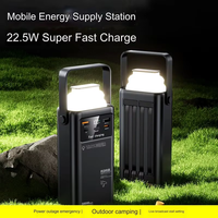 Batterie externe en gros 80000mAh 50000mAh 30000mAh, station d'énergie extérieure à charge rapide 22.5W avec lampe de camping intégrée et 4 câbles