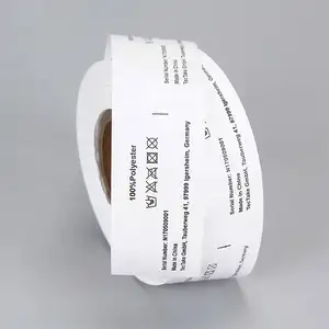 Etichette di alta qualità fornitore di istruzioni di stampa personalizzate tessuto di Nylon abbigliamento etichette per la cura del lavaggio in rotolo