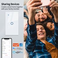 Interruptor Inteligente WiFi UBARO Smart Life, 2 Canales, 1 Vía, Cristal Templado, PC, 240V, 10A, Interruptor Táctil, Sin Cable Neutro, Compatible con Alexa y Google Home