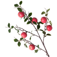 Dekorasi dalam ruangan taman pohon Apple tangkai buah 93 CM ornamen buah buatan merah cabang Berry buatan