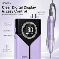 Machine à ongles rechargeable, perceuse à ongles électrique sans fil portable avec écran LCD pour manucure acrylique et gel