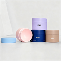 Vente en gros de pots cosmétiques en plastique bleu mat, blanc et noir vides de 15 ml, 30 ml, 1 oz, 50 ml sans BPA pour l'emballage des soins de la peau