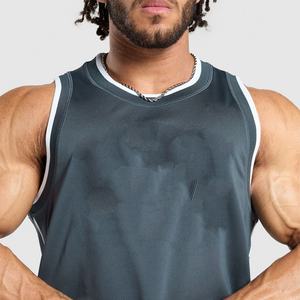 Vente en gros de débardeurs de sport pour hommes personnalisés avec logo, en maille, unis, pour la salle de sport, débardeurs côtelés pour hommes - Product Image 6
