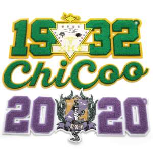 Chi Eta <strong>Phi</strong> Sorority Patch Green Chicoo Bling Sequin Patches in Greek <strong>Letters</strong> 1932 Year - Product Image 3