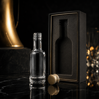 Bouteilles en verre de 15 ml pour spiritueux, vodka, vente en gros, mini bouteilles rondes personnalisées pour whisky, finition dégradée givrée
