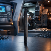 TCJH OEM Arbre de transmission en acier usiné CNC sur mesure, à pas variable, avec filetage aux deux extrémités, finition oxyde noir, pour machines d'automatisation
