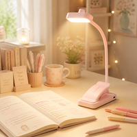 Lampe de lecture LED flexible rechargeable à intensité variable avec clip, lumière blanche chaude et protection contre la lumière bleue, portable pour chambre et bureau