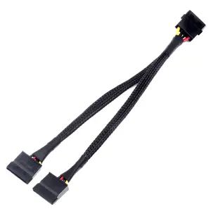 SATA 15Pin 1 כדי 2 D יציאת 4Pin סידורי כונן קשיח כוח ממיר הארכת מתאם כבל 20cm