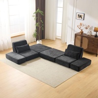 Modernes Hochdichtes Schaumstoff-Vakuum-Komprimiertes 3-Sitzer L-förmiges Schlafsofa Multifunktionales Apartment-Wohnzimmer Flanell Abnehmbar