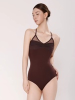 Nouvelle conception de vêtements de danse classique, haut de danse sans manches avec empiècements en maille, lavage à la main, tenue d'entraînement de danse, haut de yoga pour femmes adultes, camisole
