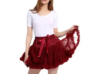 2024 Wholesale Lace Mesh Layers Pleated Casual Pure Gather Women Lady Beautiful Skirt