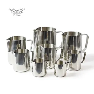 Carafe à lait en acier inoxydable 304, 4 pièces, carafe à lait bouche d'aigle, pichet à lait, Latte, vente en gros