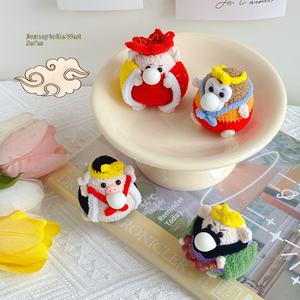 Poupée en <span class=keywords><strong>laine</strong></span> tissée à la main Trembling Dumpty soufflant des bulles, pendentif créatif, jouet anti-stress, ornements suspendus - Product Image 3