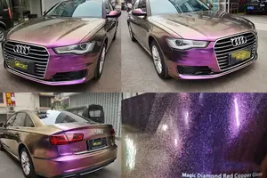 NICK-envoltura de vinilo cromado para coche, vinilo metálico brillante, púrpura, Camaleón de diamante de 18m