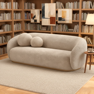 Sofá Modular de Esquina de Estilo Europeo Moderno, Ecológico, de Dos Plazas, Diseño Curvo de Lujo Ligero, con Cubierta de Cuero Sintético - Product Image 5