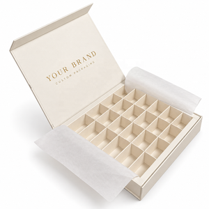 Boîte en papier rigide de luxe personnalisée avec séparateurs, emballage cadeau en forme de livre pour chocolats et bonbons - Product Image 1