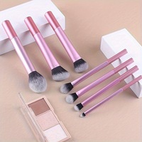 7 pièces rose cheveux synthétiques tube en aluminium ABS poignée marque privée voyage haute qualité professionnel luxe brosse maquillage ensemble