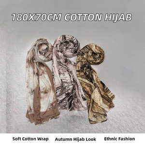 180*70cm Autumn Sharut Jersey Hijab Scarf <b>Shawl</b> <b>Wrap</b> for Muslim Women Premium Cotton Double Side Colored Africa Ethnic - Product Image 2