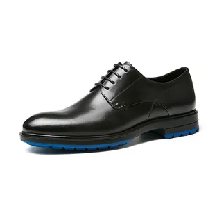 Sepatu Formal Kulit Asli untuk Pria, Sepatu Kasual Bisnis Kantor Kulit Asli Oxford Gaya Italia Mode Baru untuk Pria