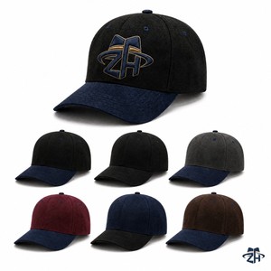 Casquette de baseball unisexe en daim brossé, <span class=keywords><strong>snapback</strong></span>, bicolore noir et marine, visière contrastante, six panneaux, réglable, logo personnalisé, vente en gros - Product Image 3