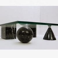 Table basse Vintage en fibre de verre, top du café moderne, en marbre, sphère voyage et lune