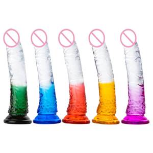 Dildo en gel souple réaliste de 8 pouces, transparent, avec <span class=keywords><strong>ventouse</strong></span> puissante, pour femmes, hommes, gays, jouets sexuels pour adultes. - Product Image 1