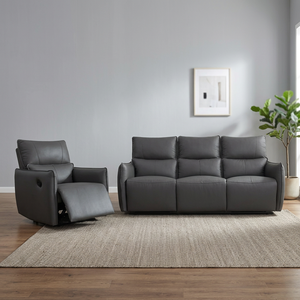 Recliner Sofa Modern Luxury Contemporary Living Room Furniture Genuine Leather Fabric Modular Design 3RR+2RR+1R Malaysia - Product Image 3