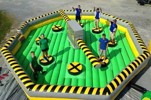 Chine Usine En Gros Toxique Meltdown Gonflable Saut Wipeout Rotation Jeu PVC Sport <span class=keywords><strong>Machine</strong></span> avec Souffleur - Product Image 4